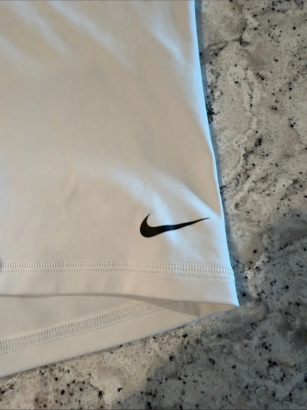 Nike White Pro Compression Bike Shorts with Black Logo Waistband